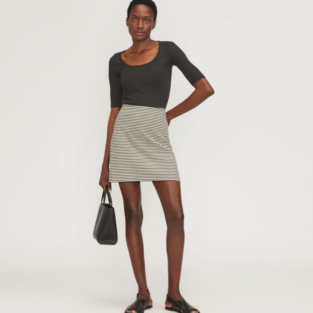 Everlane Black and White Striped Skirt - Picture 5 of 8
